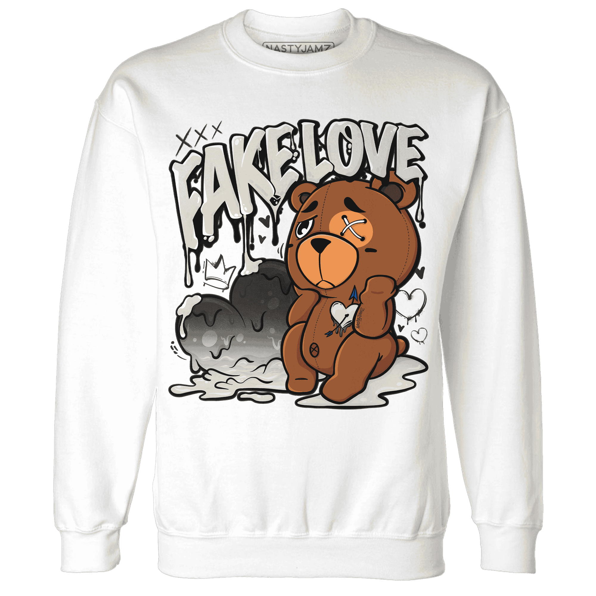 Quaiii 54 3s Sweatshirt Match Fake Love BER - NastyJamz