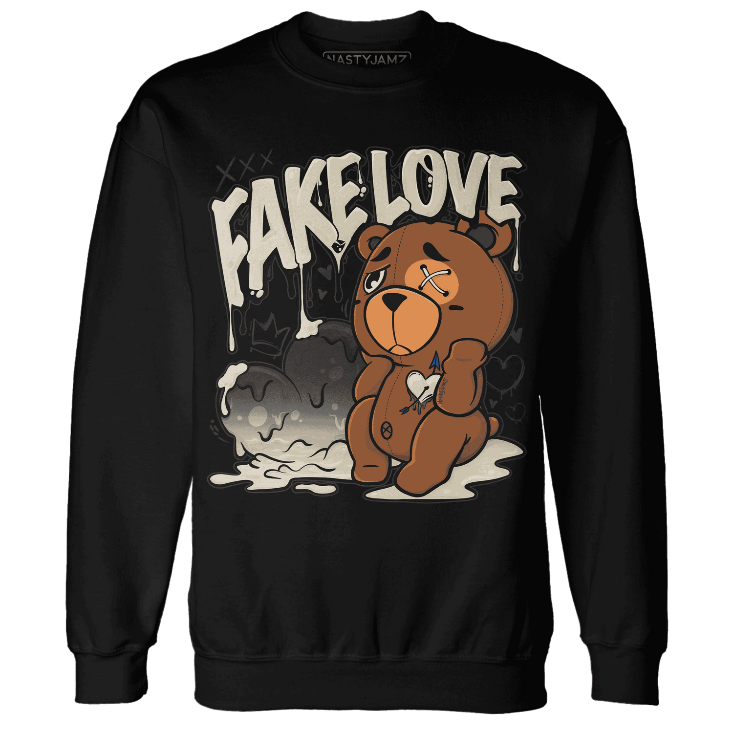 Quaiii 54 3s Sweatshirt Match Fake Love BER - NastyJamz