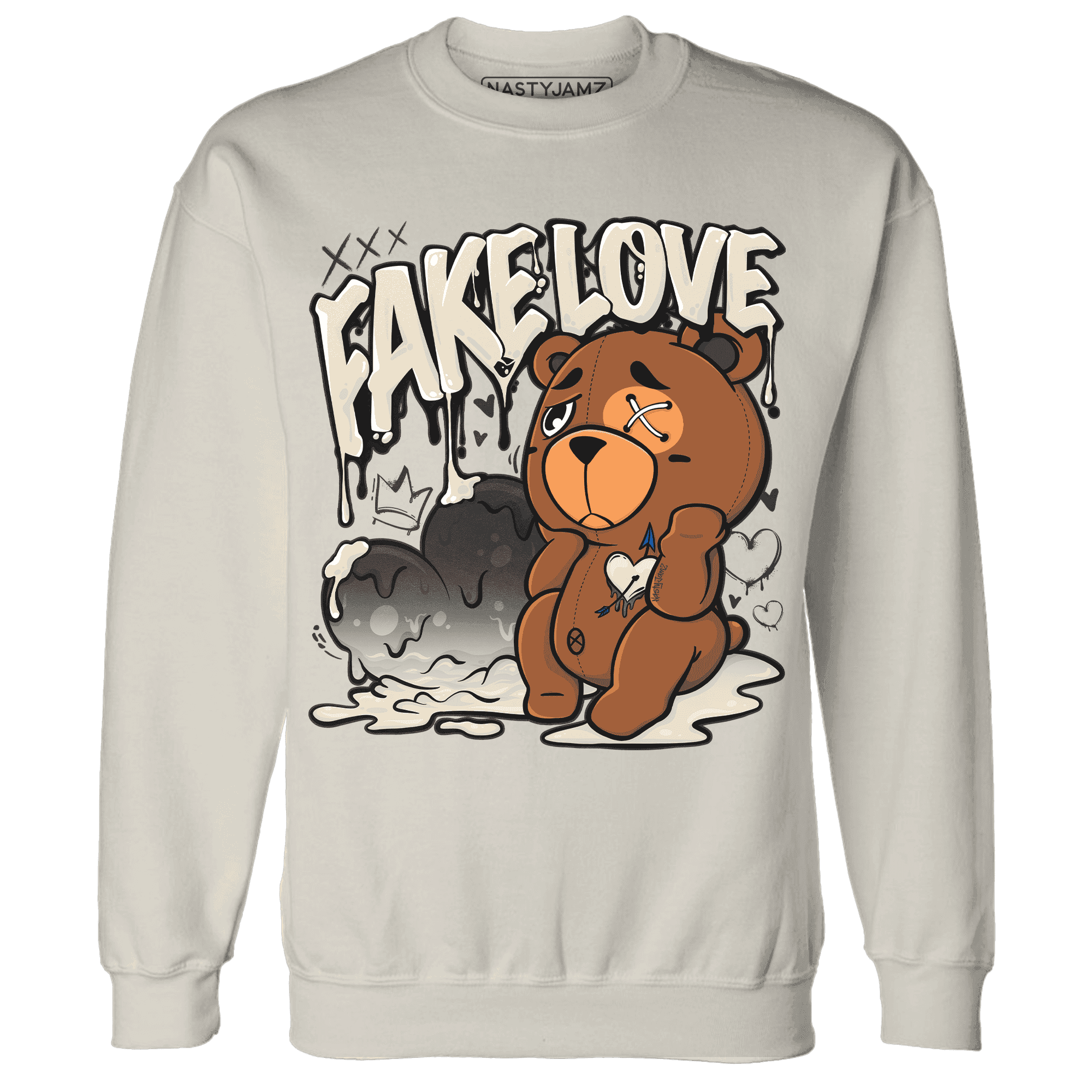 Quaiii 54 3s Sweatshirt Match Fake Love BER - NastyJamz