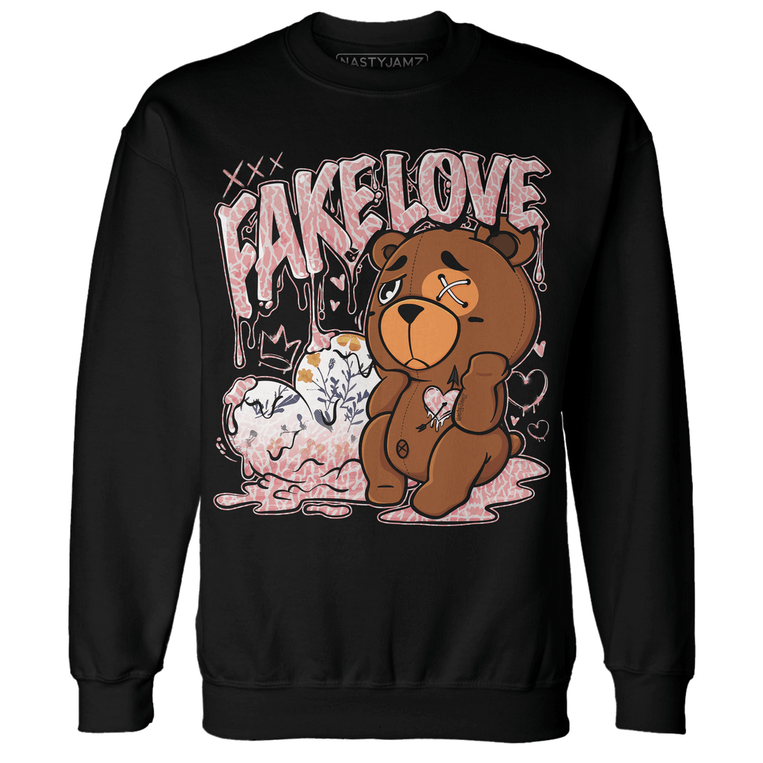 Red Stardust 3s Sweatshirt Match Fake Love BER - NastyJamz