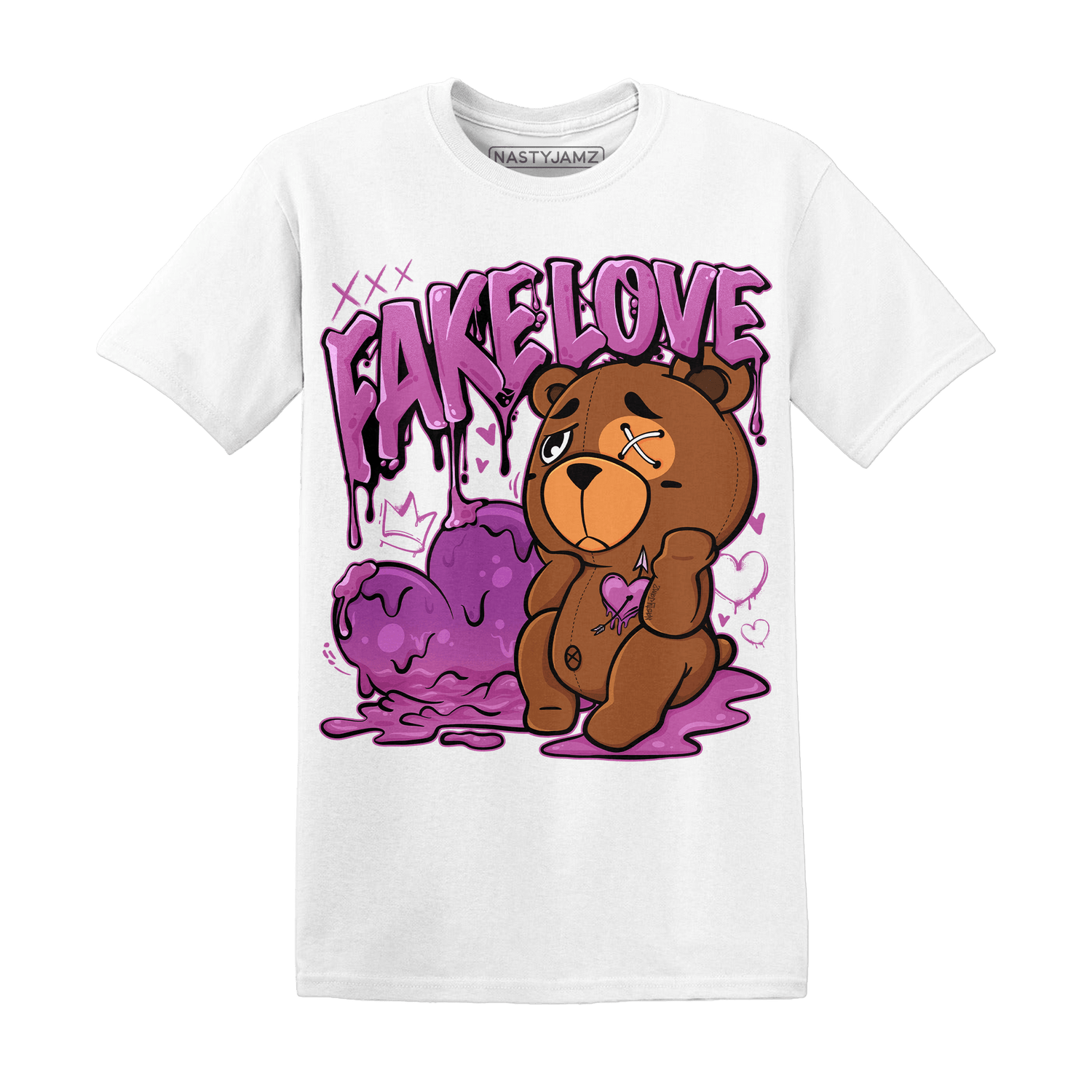 GS Hyper Violet 4s T Shirt Match Fake Love BER - NastyJamz