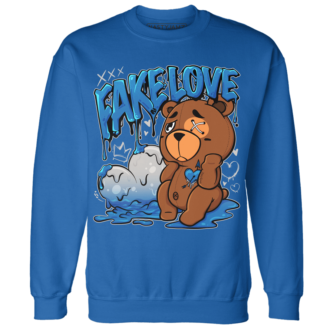 Industrial Blue 4s Sweatshirt Match Fake Love BER - NastyJamz