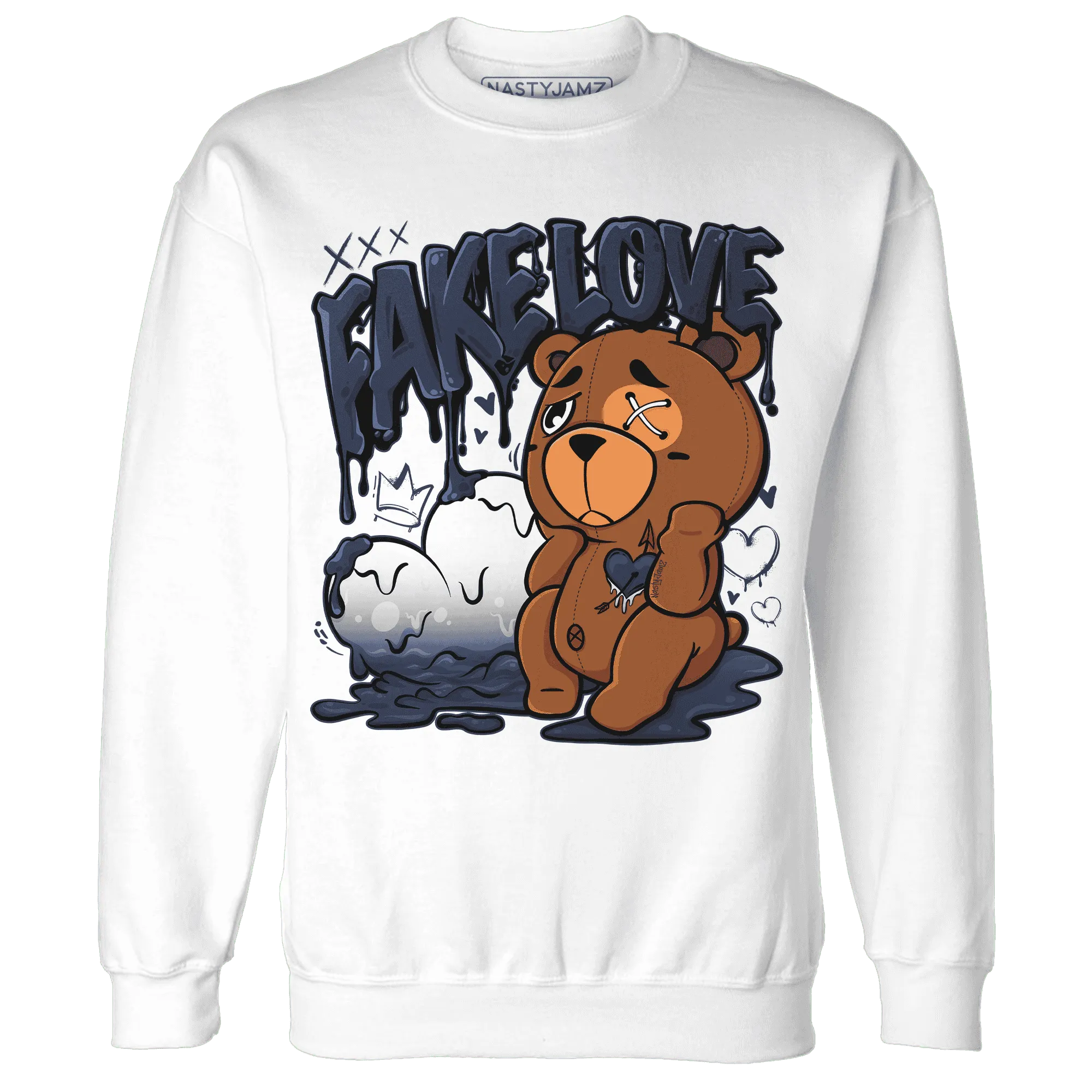 White-Navy-6s-Sweatshirt-Match-Fake-Love-BER