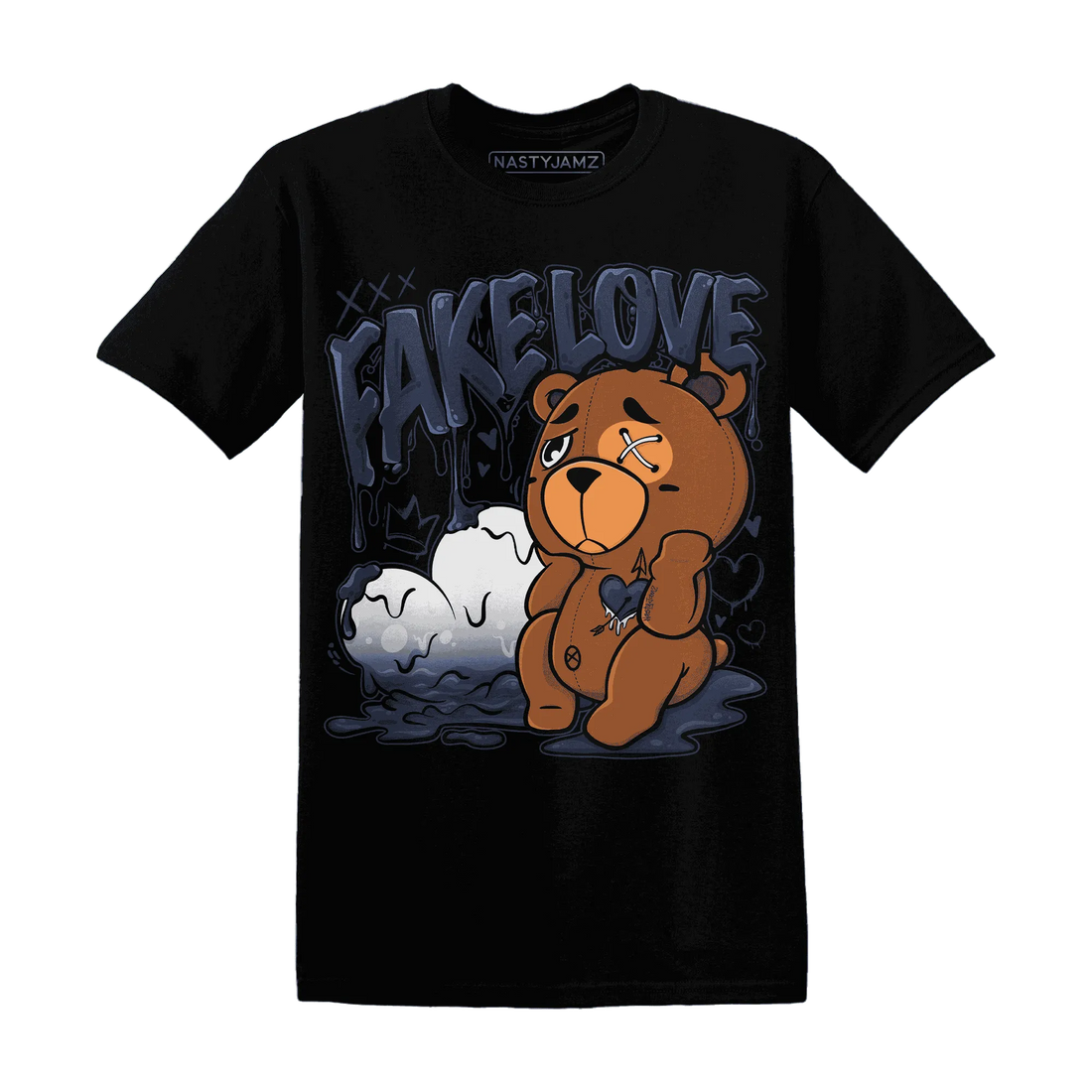White-Navy-6s-T-Shirt-Match-Fake-Love-BER