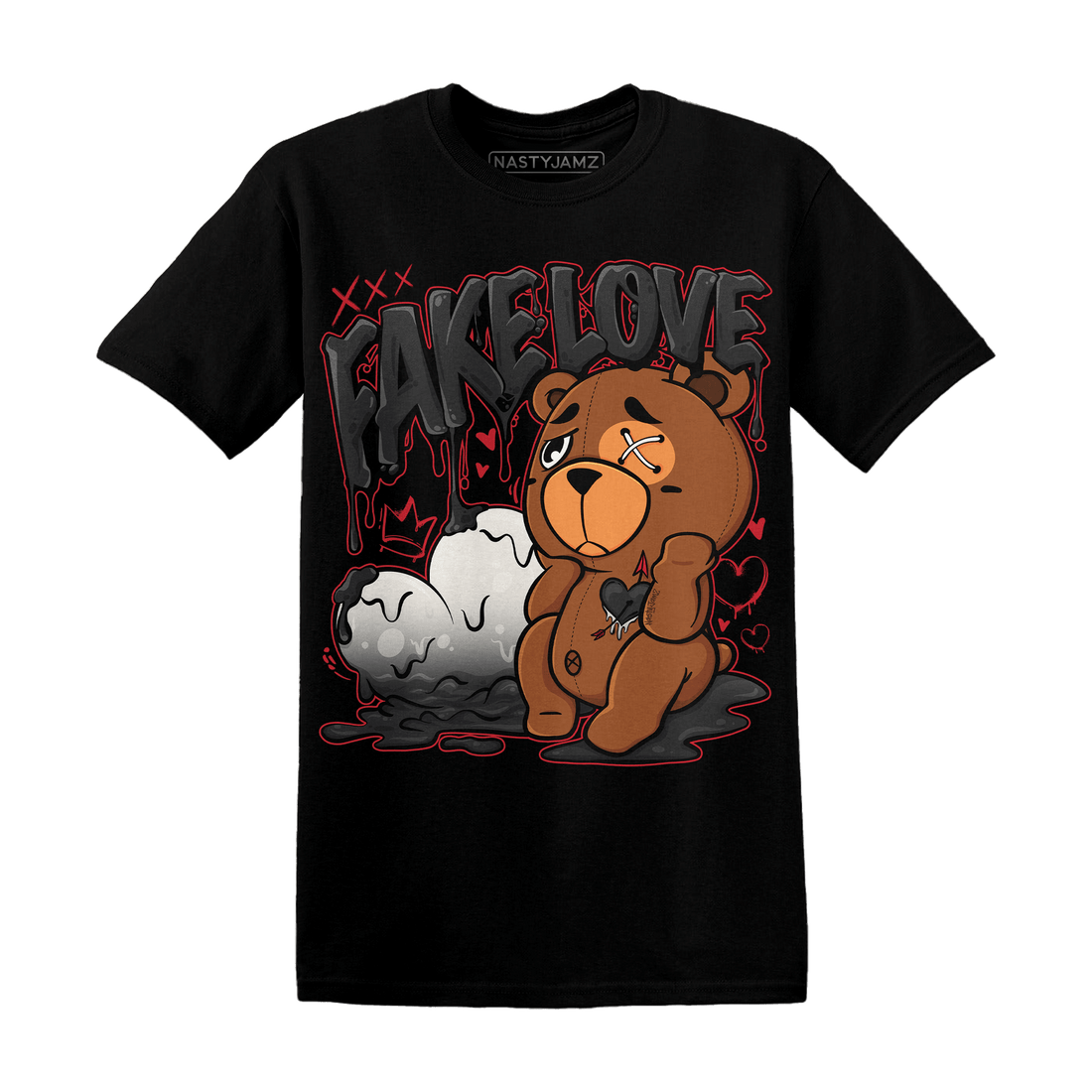 Jumman Jack University Red T Shirt Match Fake Love BER - NastyJamz