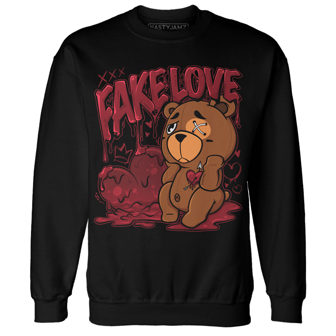 Cherry 12s Sweatshirt Match Fake Love BER - NastyJamz