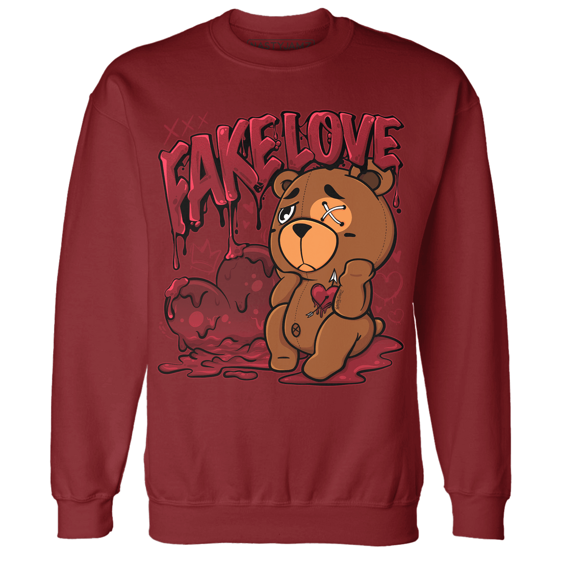 Cherry 12s Sweatshirt Match Fake Love BER - NastyJamz