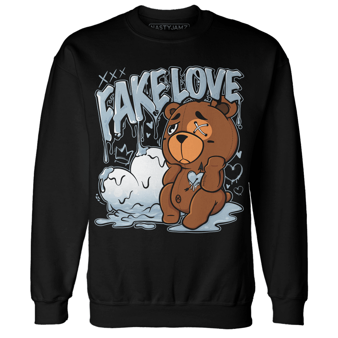Blue Grey 13s Sweatshirt Match Fake Love BER - NastyJamz