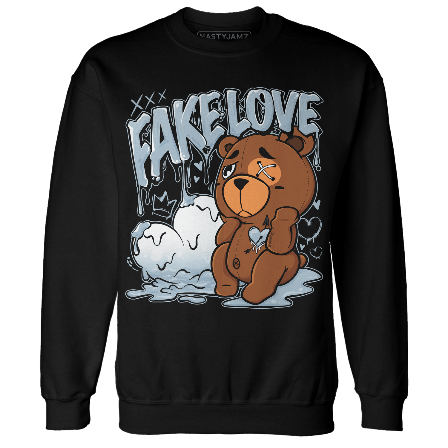 Blue Grey 13s Sweatshirt Match Fake Love BER - NastyJamz