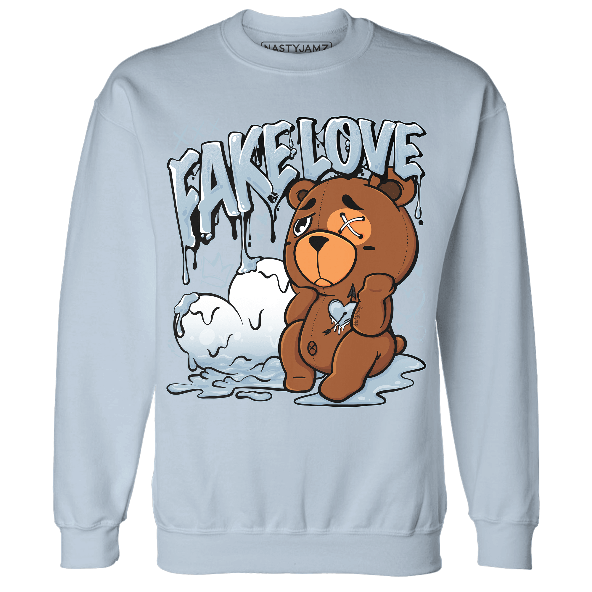 Blue Grey 13s Sweatshirt Match Fake Love BER - NastyJamz