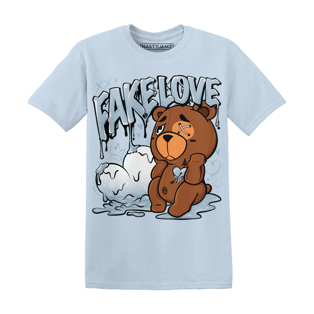 Blue Grey 13s T Shirt Match Fake Love BER - NastyJamz