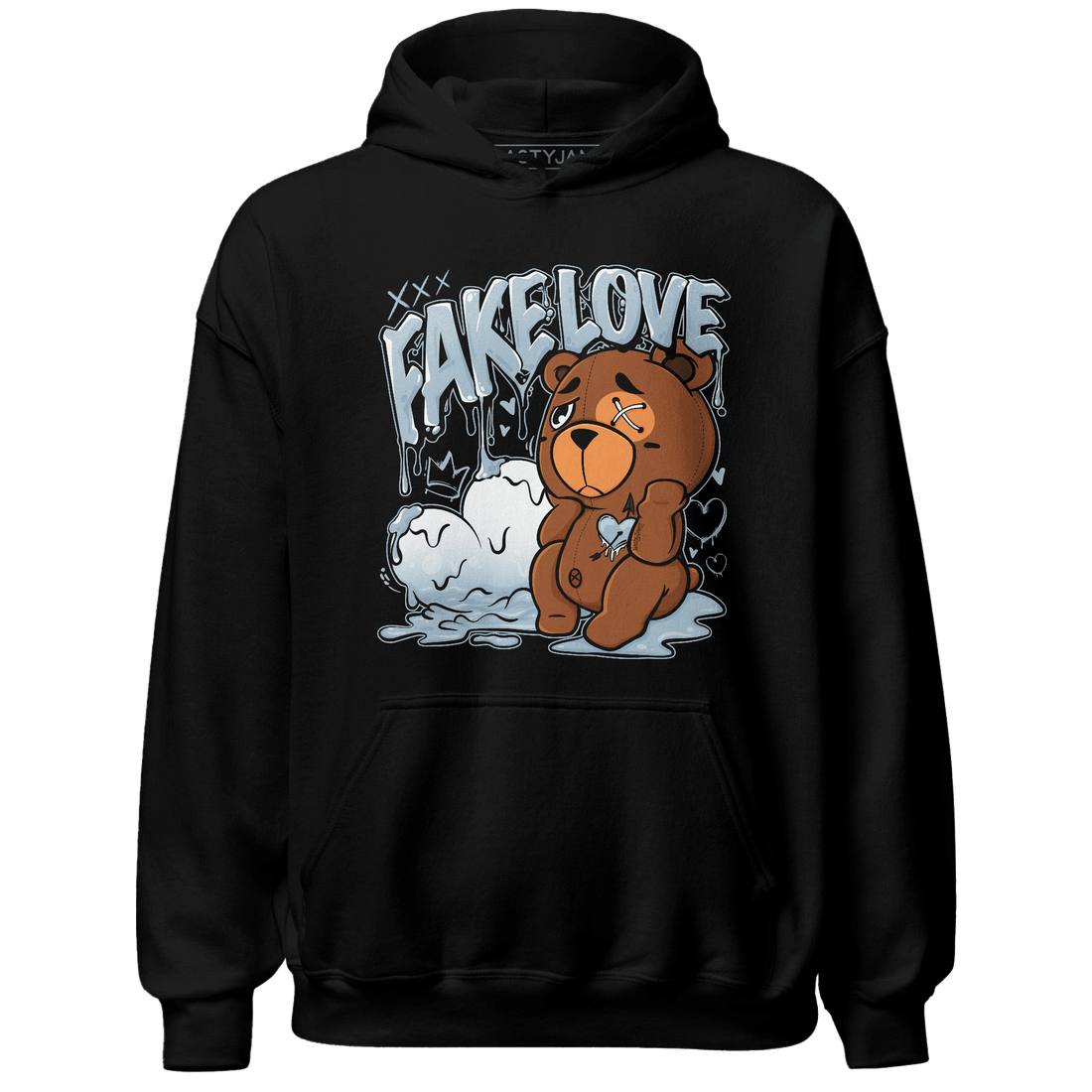 Blue Grey 13s Hoodie Match Fake Love BER - NastyJamz