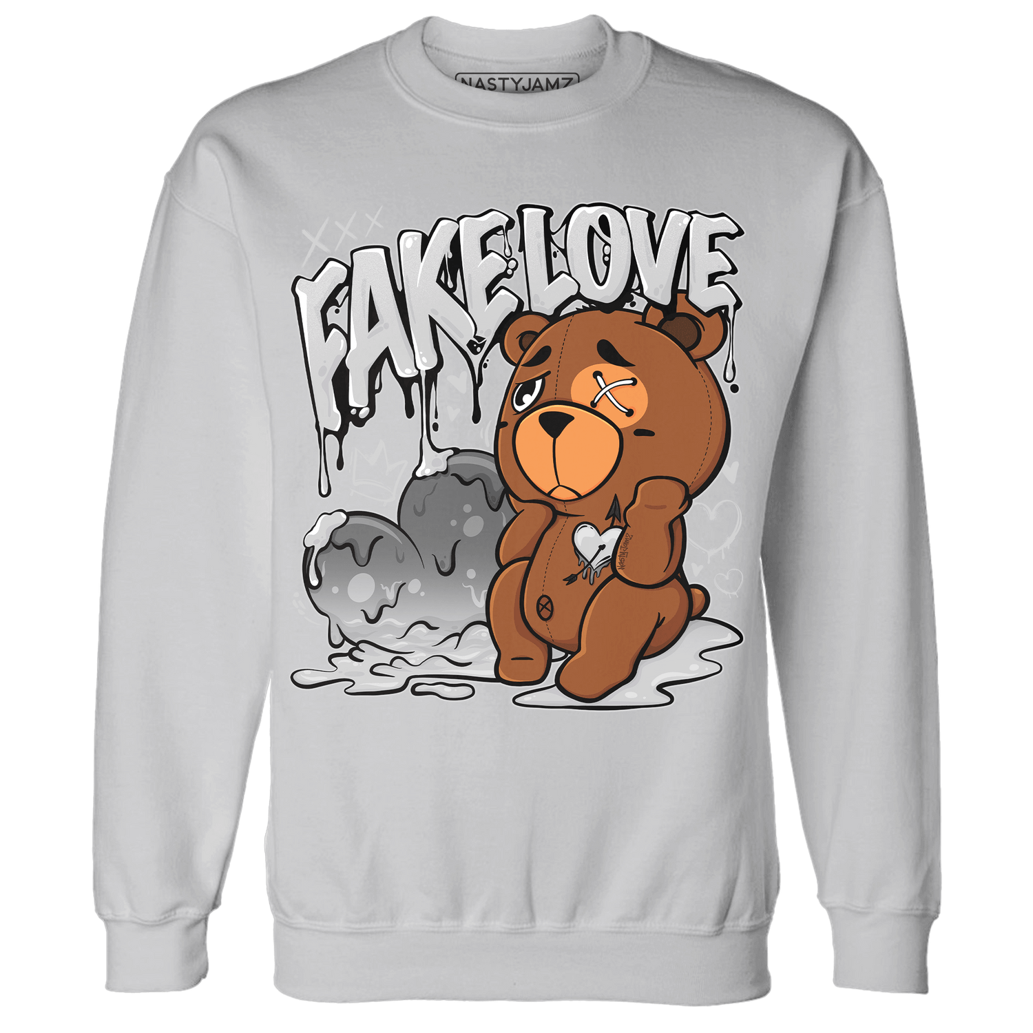 Retro High OG Black White 1s Sweatshirt Match Fake Love BER - NastyJamz