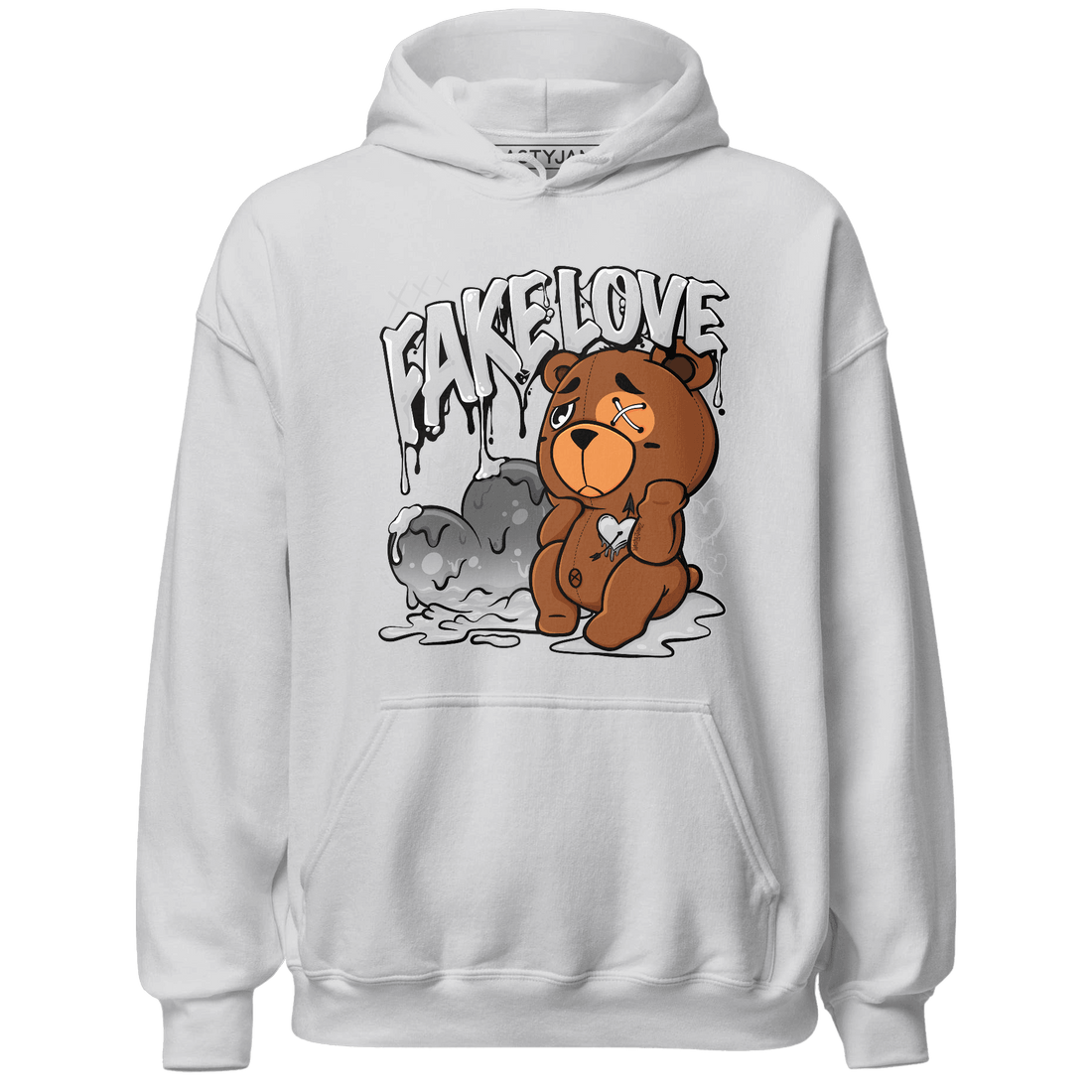 Retro High OG Black White 1s Hoodie Match Fake Love BER - NastyJamz