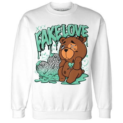 Green Glow 3s Sweatshirt Match Fake Love BER - NastyJamz