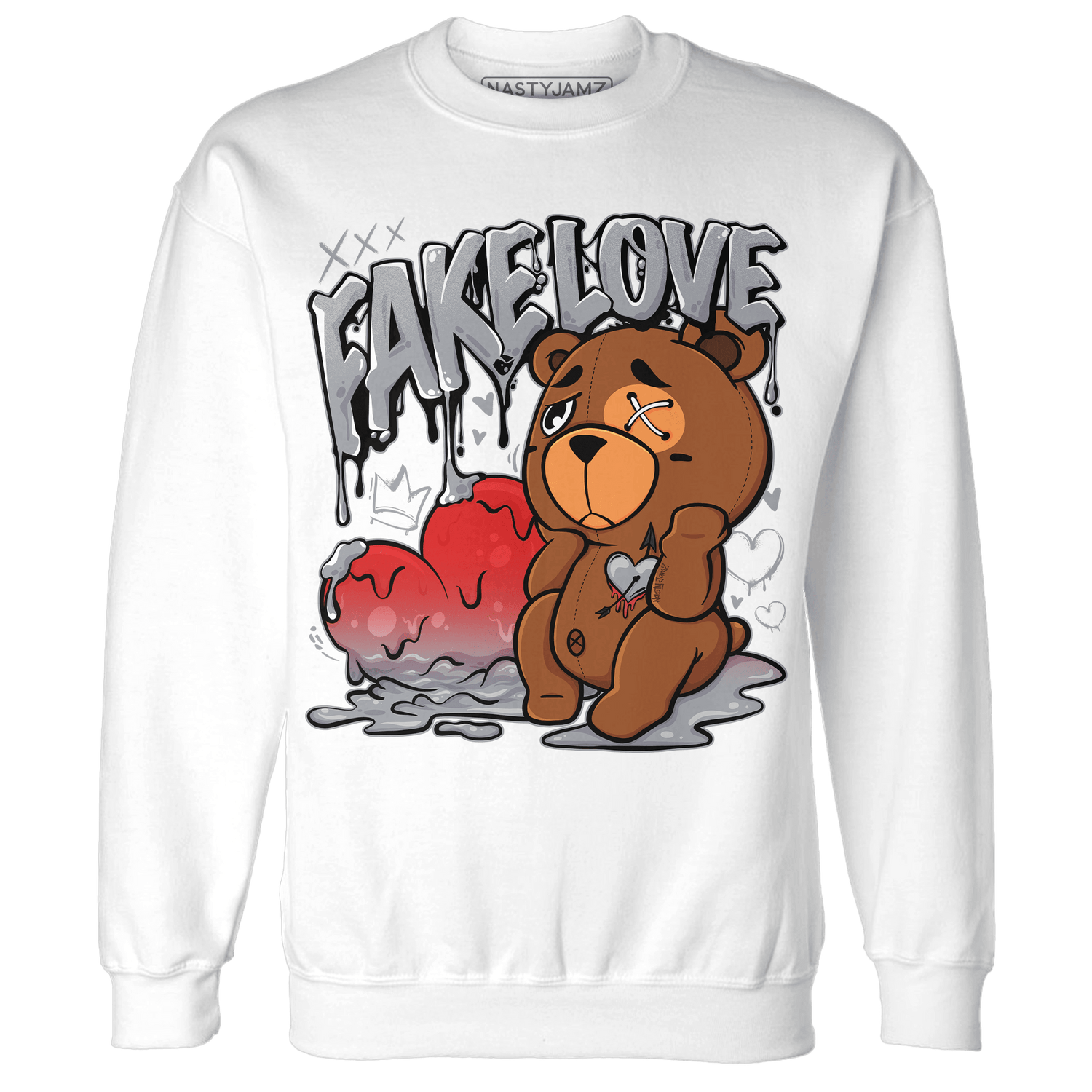 Bred Reimagined 4s Sweatshirt Match Fake Love BER - NastyJamz