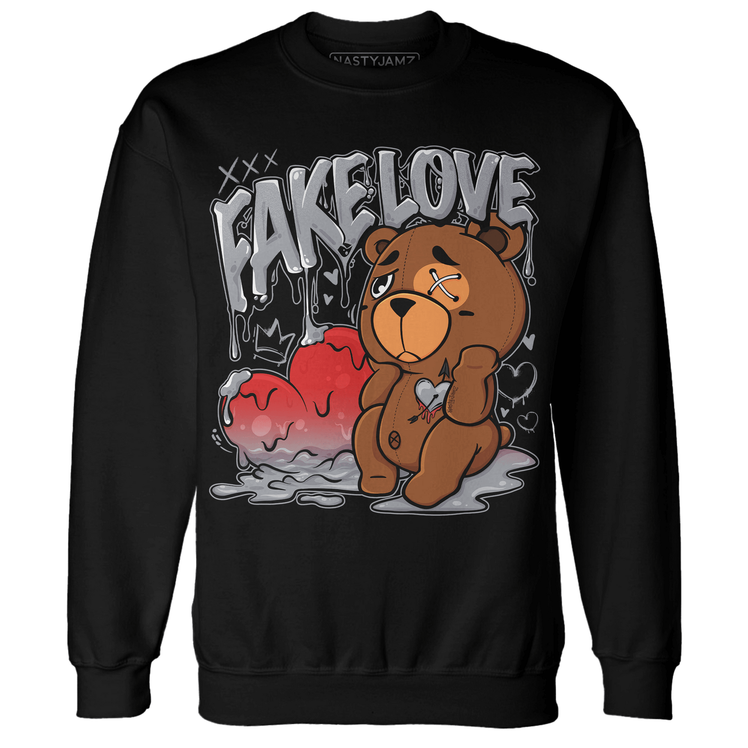 Bred Reimagined 4s Sweatshirt Match Fake Love BER - NastyJamz