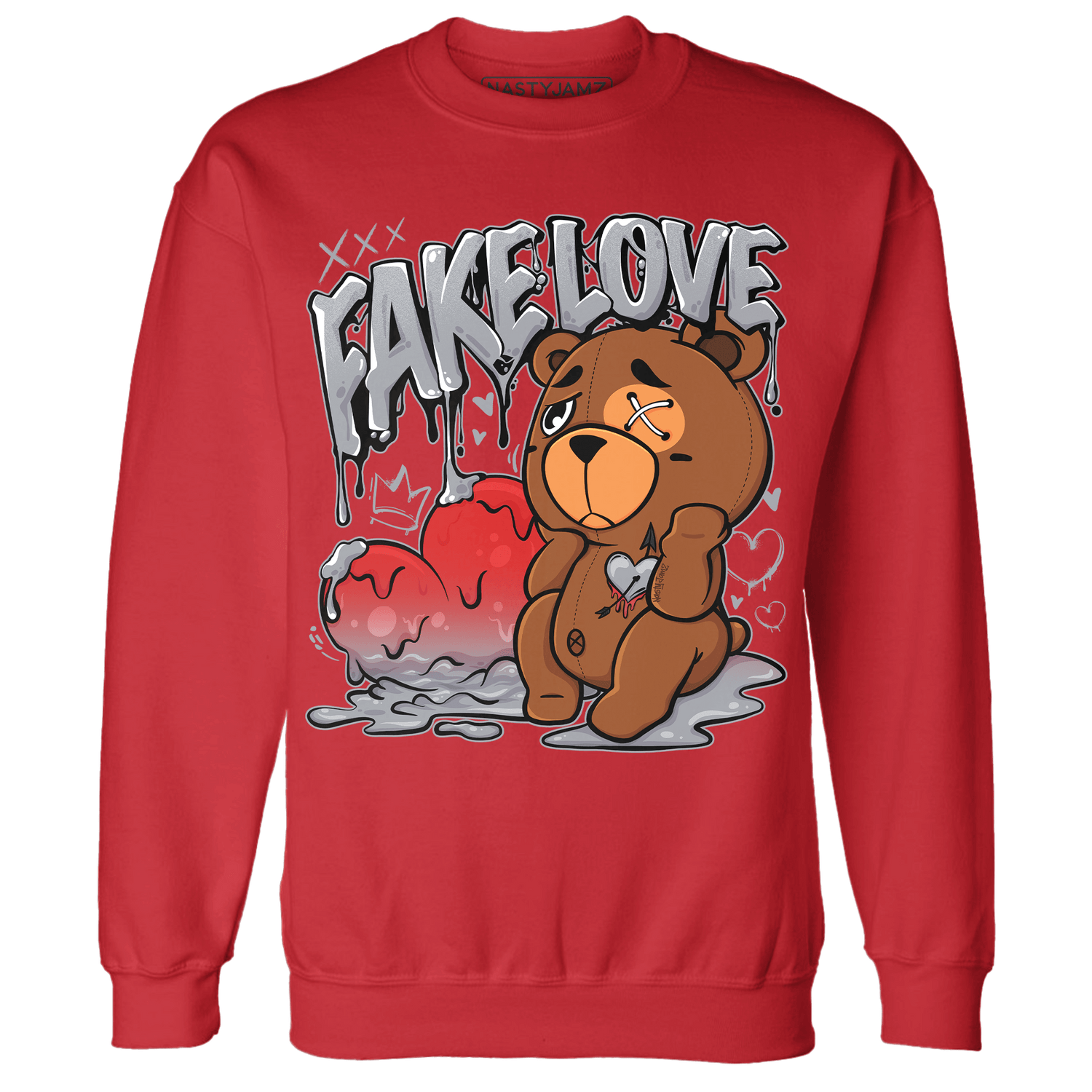 Bred Reimagined 4s Sweatshirt Match Fake Love BER - NastyJamz