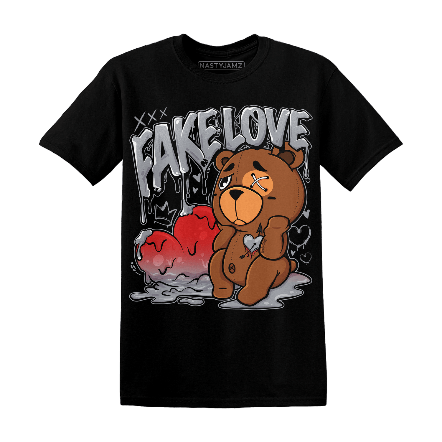 Bred Reimagined 4s T Shirt Match Fake Love BER - NastyJamz