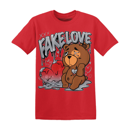 Bred Reimagined 4s T Shirt Match Fake Love BER - NastyJamz