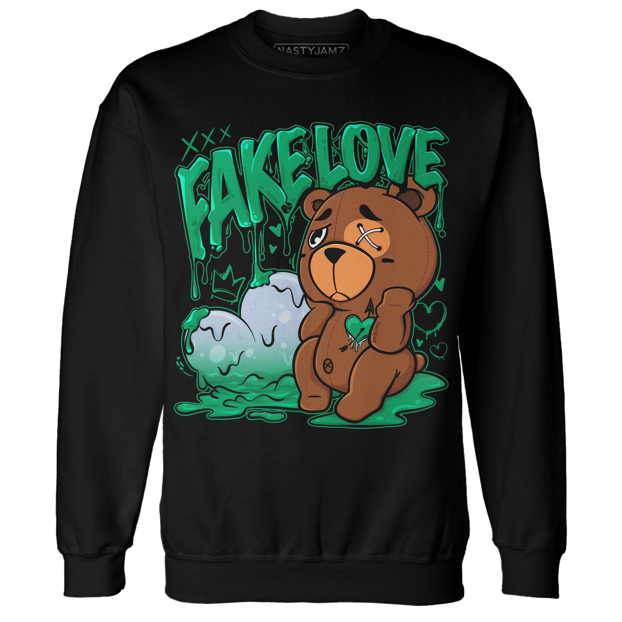 Lucky Green 5s Sweatshirt Match Fake Love BER - NastyJamz
