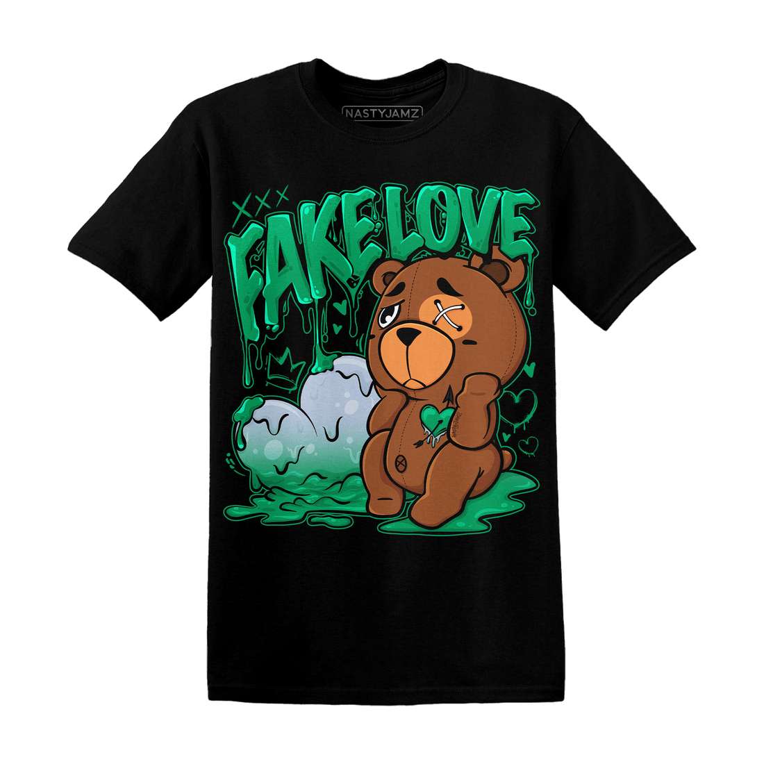 Lucky Green 5s T Shirt Match Fake Love BER - NastyJamz