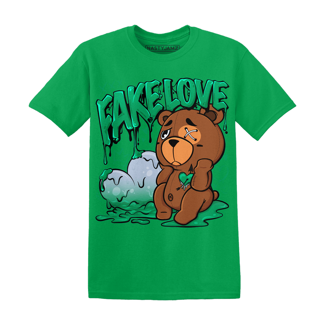 Lucky Green 5s T Shirt Match Fake Love BER - NastyJamz
