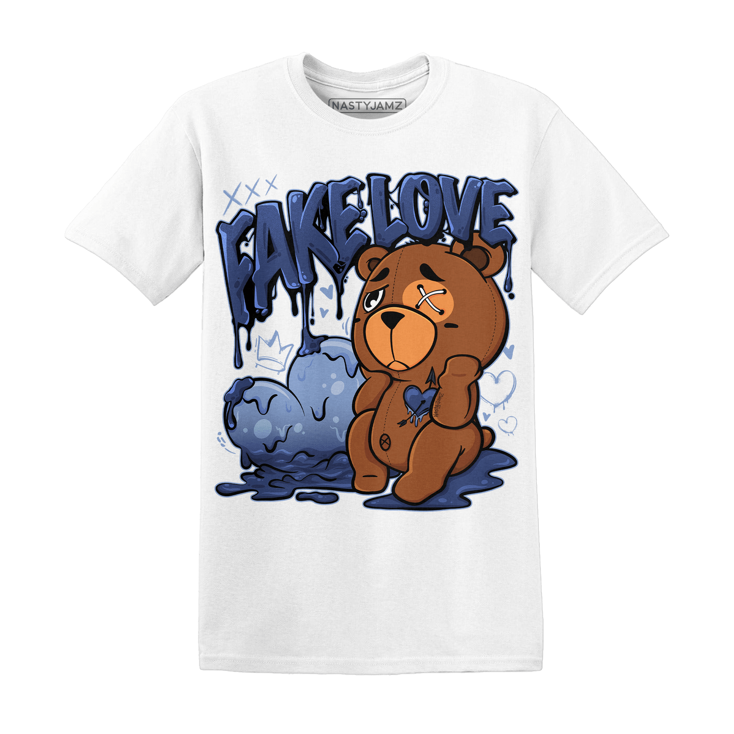 Midnight Navy 5s T Shirt Match Fake Love BER - NastyJamz