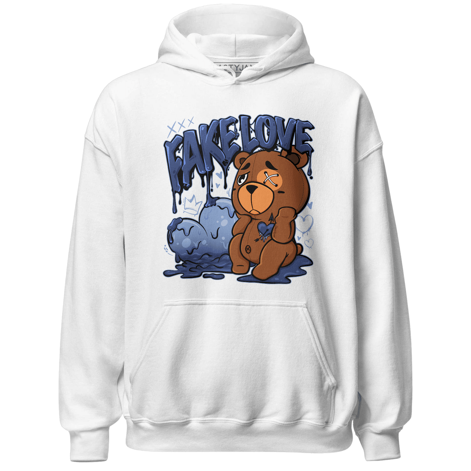 Midnight Navy 5s Hoodie Match Fake Love BER - NastyJamz