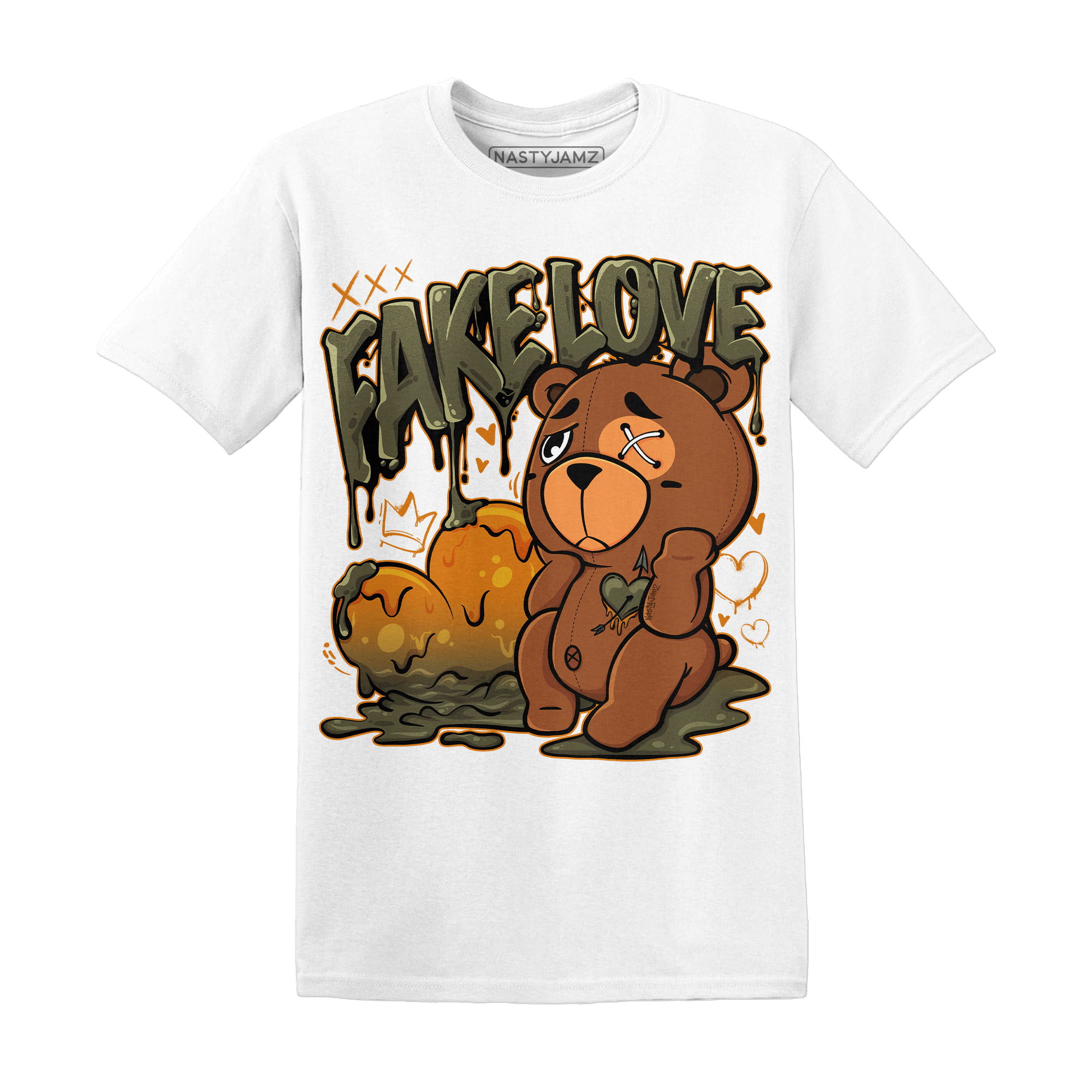Olive 5s T Shirt Match Fake Love BER - NastyJamz