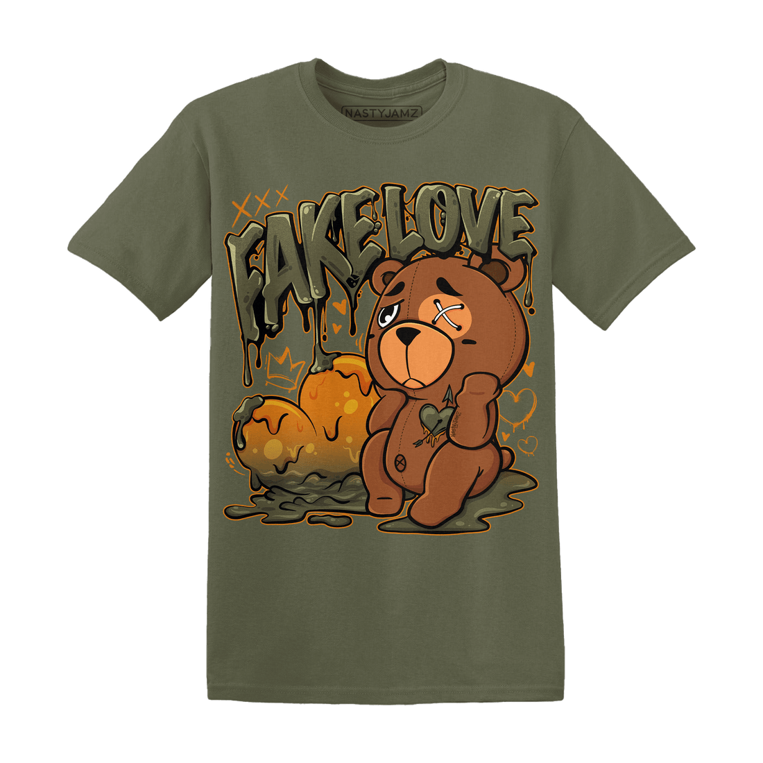 Olive 5s T Shirt Match Fake Love BER - NastyJamz