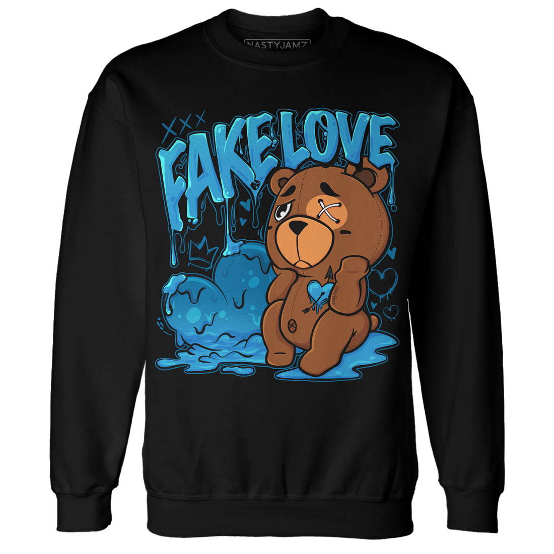 Powder Blue 9s Sweatshirt Match Fake Love BER - NastyJamz