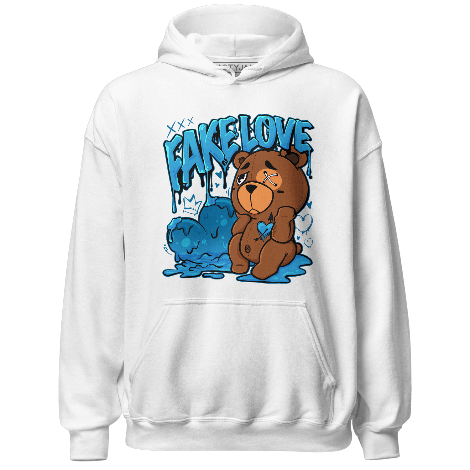 Powder Blue 9s Hoodie Match Fake Love BER - NastyJamz