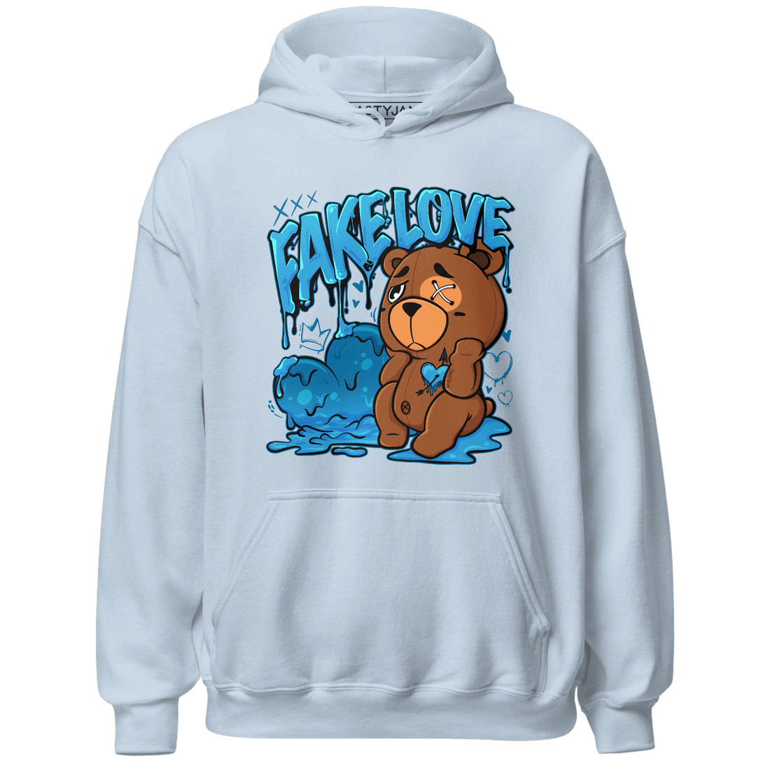 Powder Blue 9s Hoodie Match Fake Love BER - NastyJamz