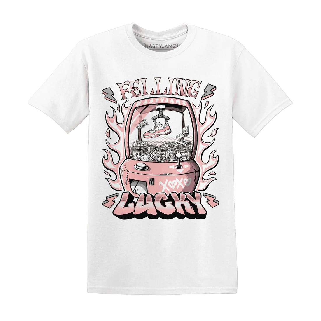 Low-Legend-Pink-11s-T-Shirt-Match-Feeling-Lucky