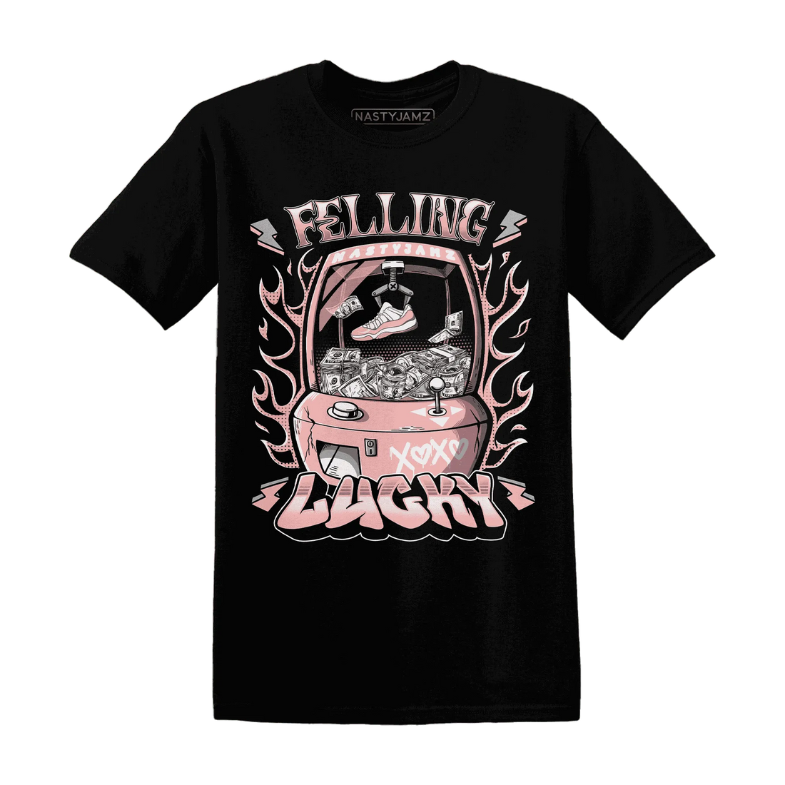 Low-Legend-Pink-11s-T-Shirt-Match-Feeling-Lucky