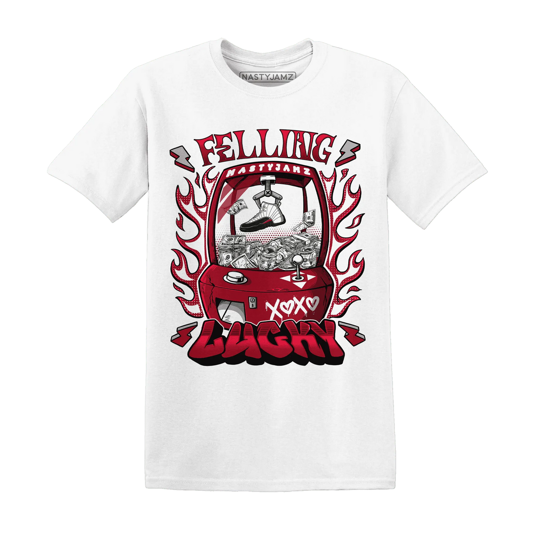 Retro-Red-Taxi-12s-T-Shirt-Match-Feeling-Lucky