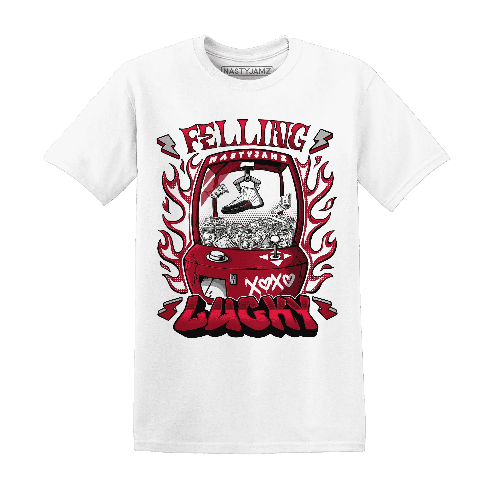 Retro-Red-Taxi-12s-T-Shirt-Match-Feeling-Lucky