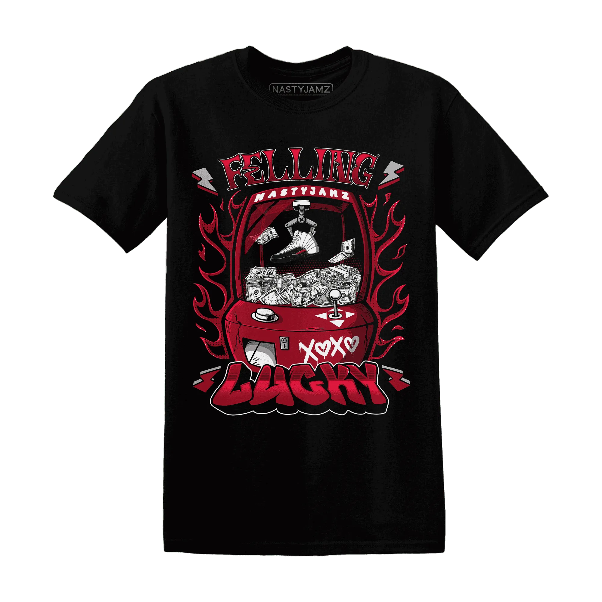 Retro-Red-Taxi-12s-T-Shirt-Match-Feeling-Lucky