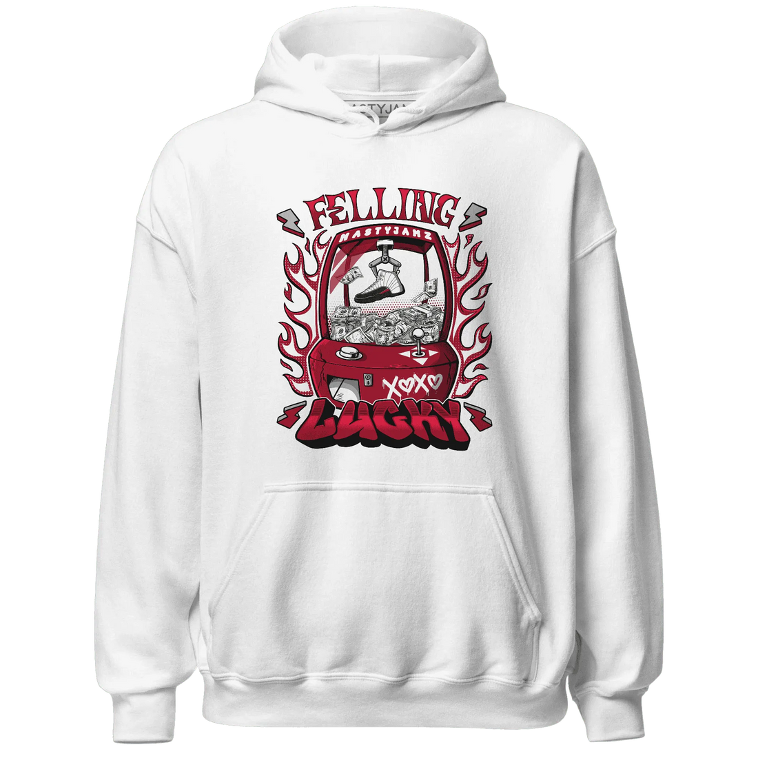 Retro-Red-Taxi-12s-Hoodie-Match-Feeling-Lucky