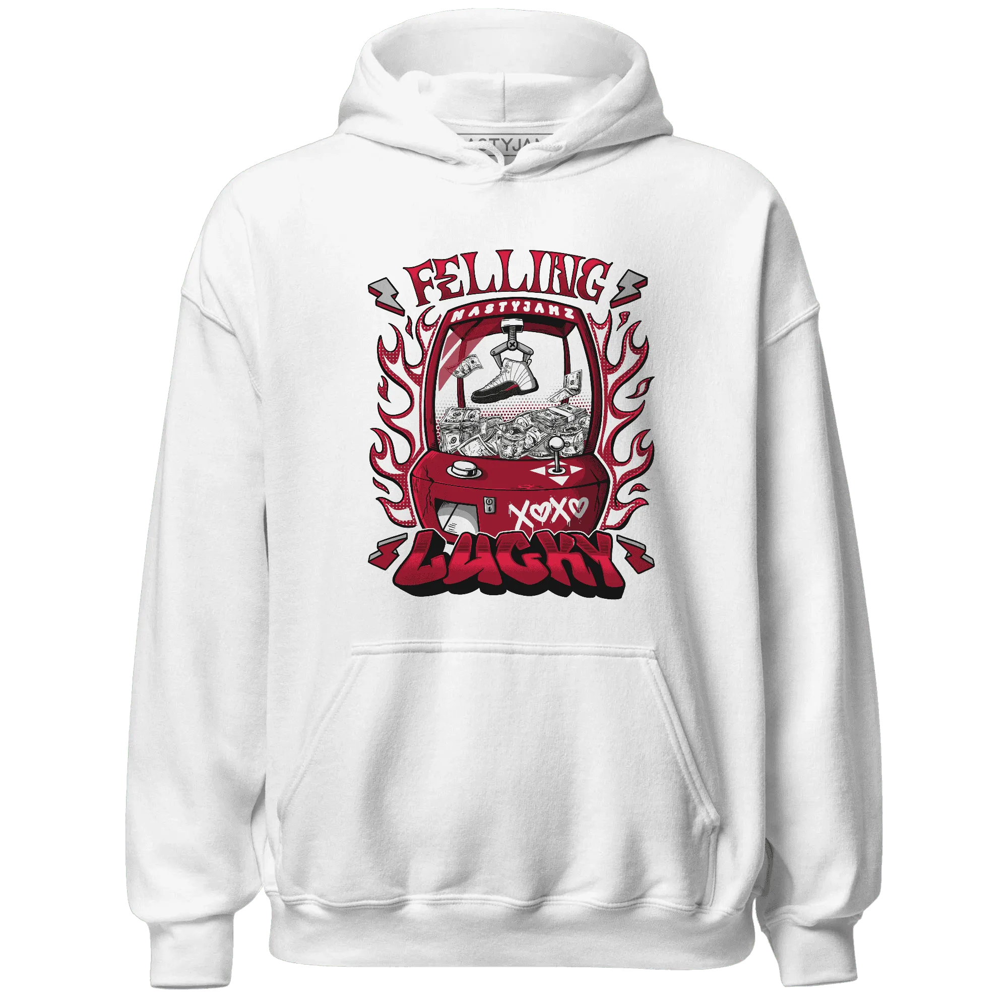 Retro-Red-Taxi-12s-Hoodie-Match-Feeling-Lucky