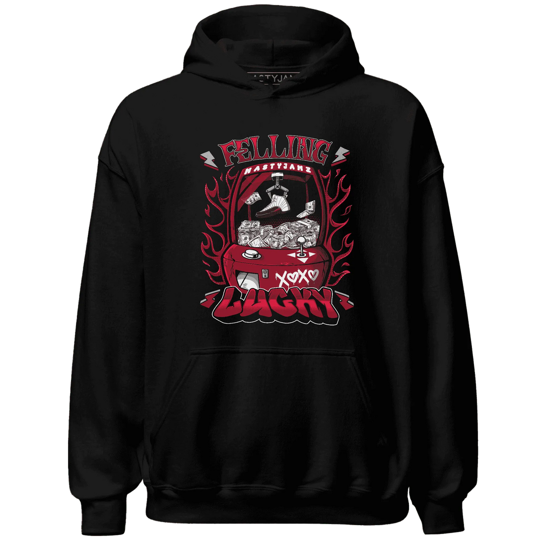 Retro-Red-Taxi-12s-Hoodie-Match-Feeling-Lucky