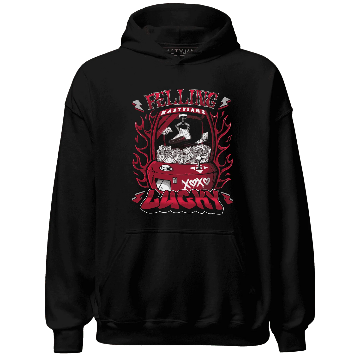 Retro-Red-Taxi-12s-Hoodie-Match-Feeling-Lucky