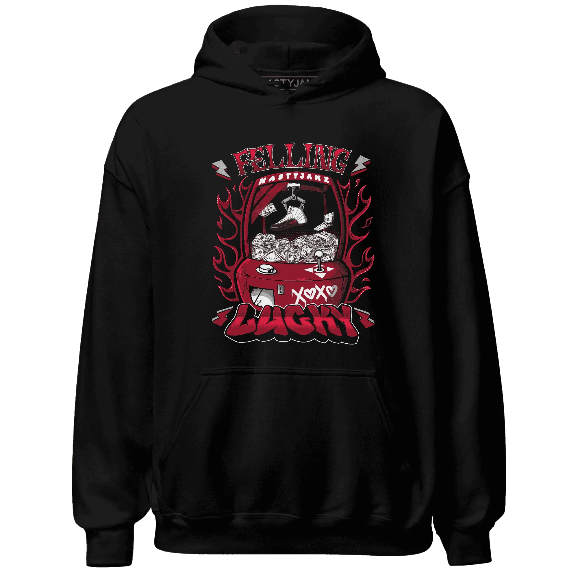 Retro-Red-Taxi-12s-Hoodie-Match-Feeling-Lucky