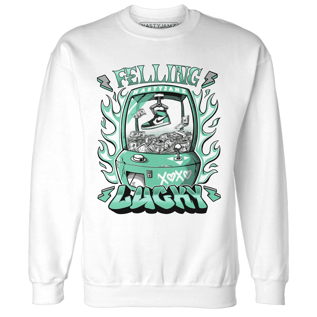 High-OG-Green-Glow-1s-Sweatshirt-Match-Feeling-Lucky