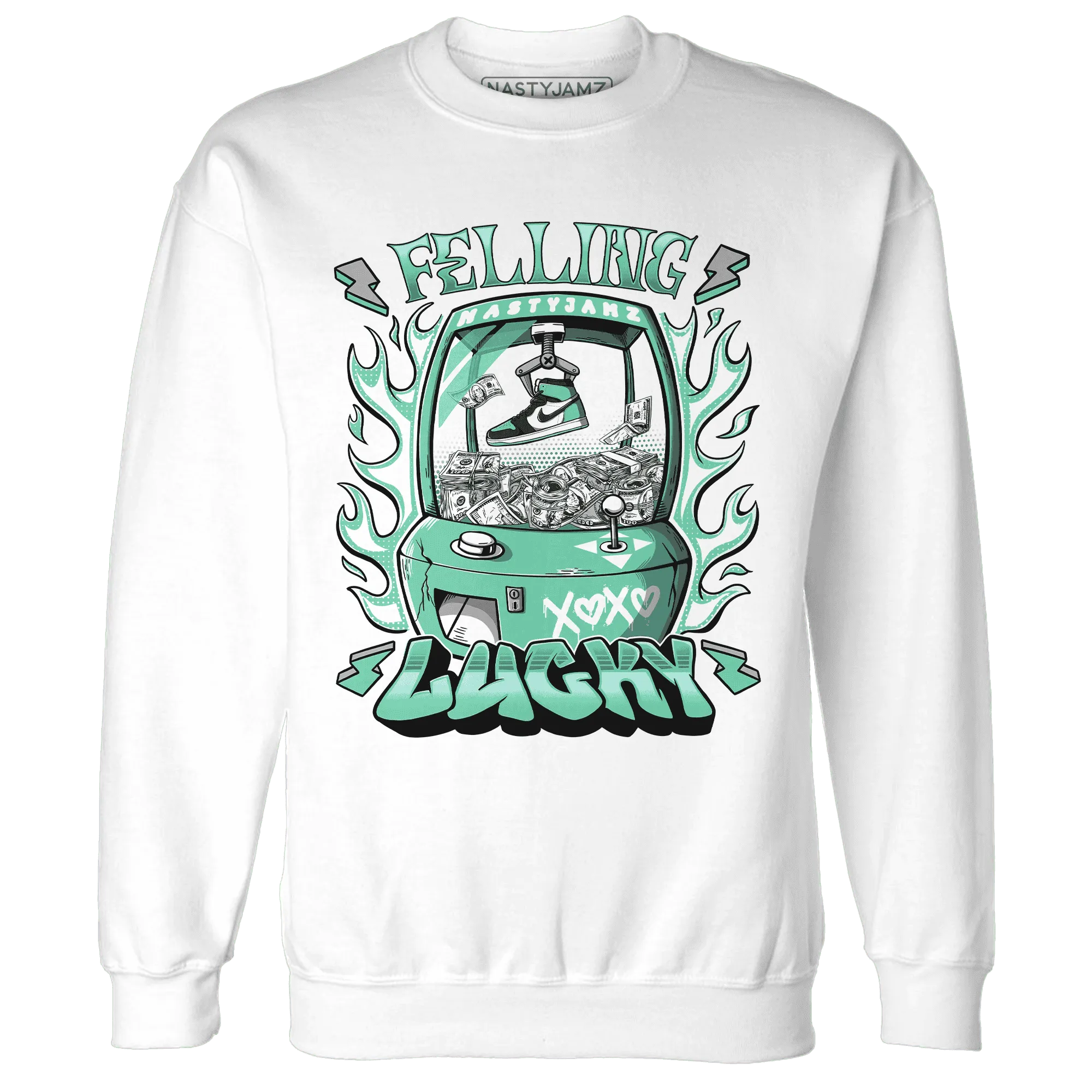 High-OG-Green-Glow-1s-Sweatshirt-Match-Feeling-Lucky