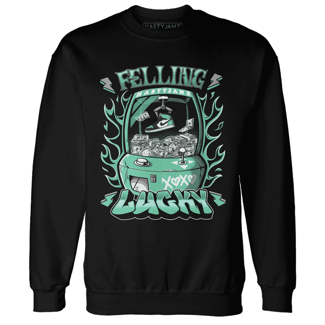 High-OG-Green-Glow-1s-Sweatshirt-Match-Feeling-Lucky