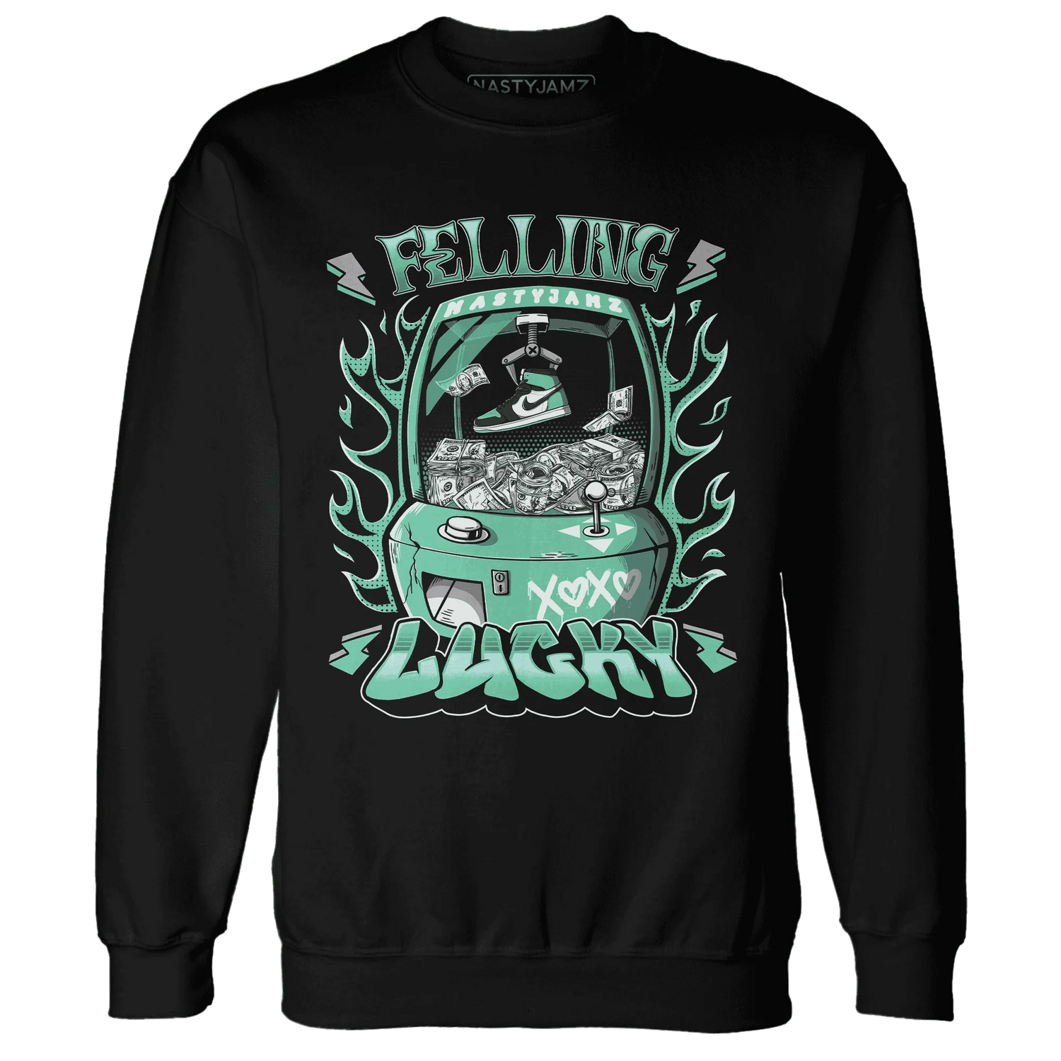 High-OG-Green-Glow-1s-Sweatshirt-Match-Feeling-Lucky
