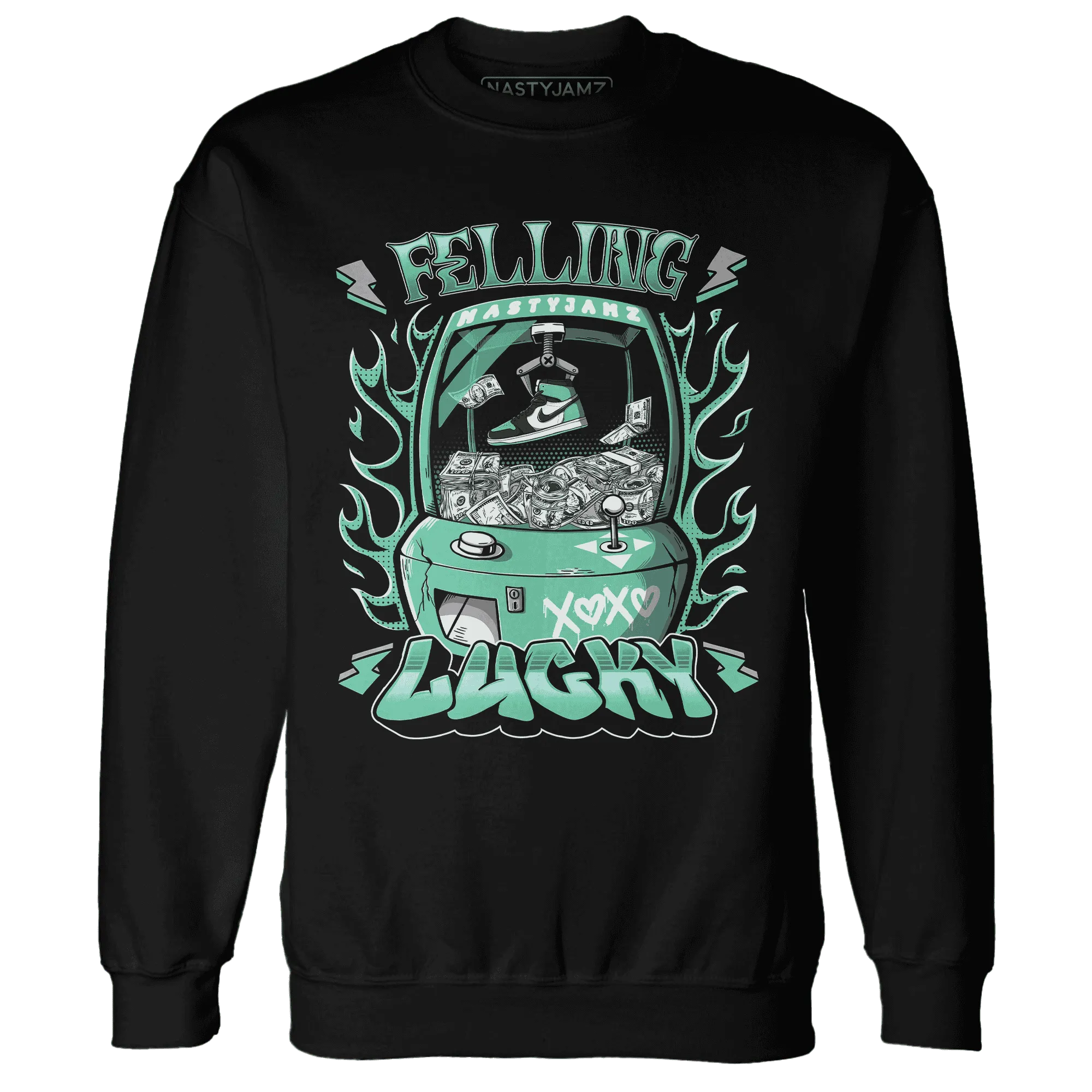 High-OG-Green-Glow-1s-Sweatshirt-Match-Feeling-Lucky