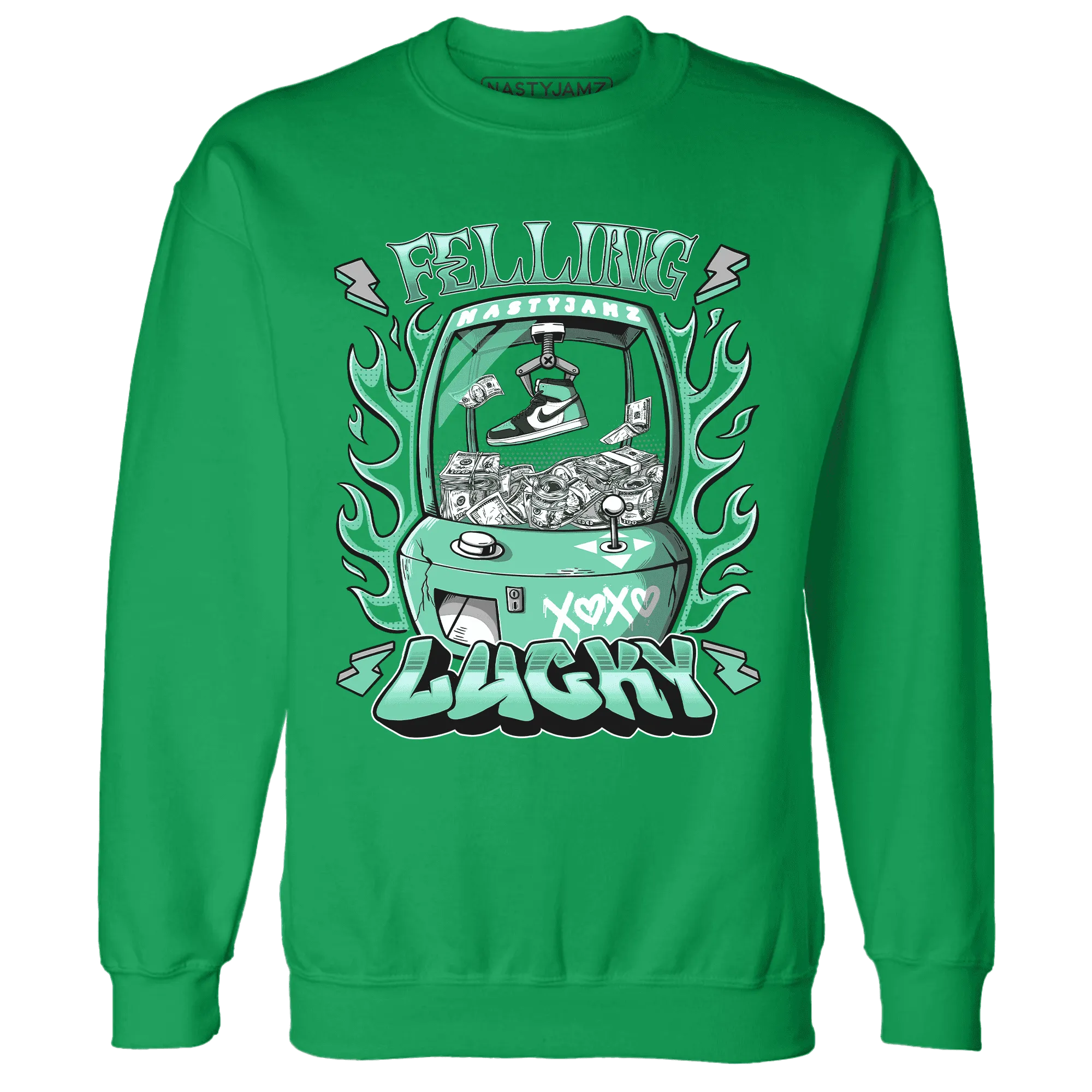 High-OG-Green-Glow-1s-Sweatshirt-Match-Feeling-Lucky